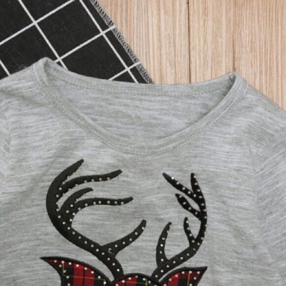 NEW 2pc. Plaid Rhinestone Deer Set - Picture 5 of 8